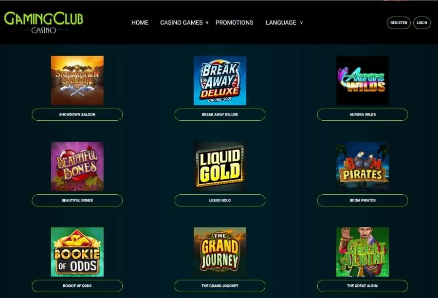 Gaming Club Casino slots