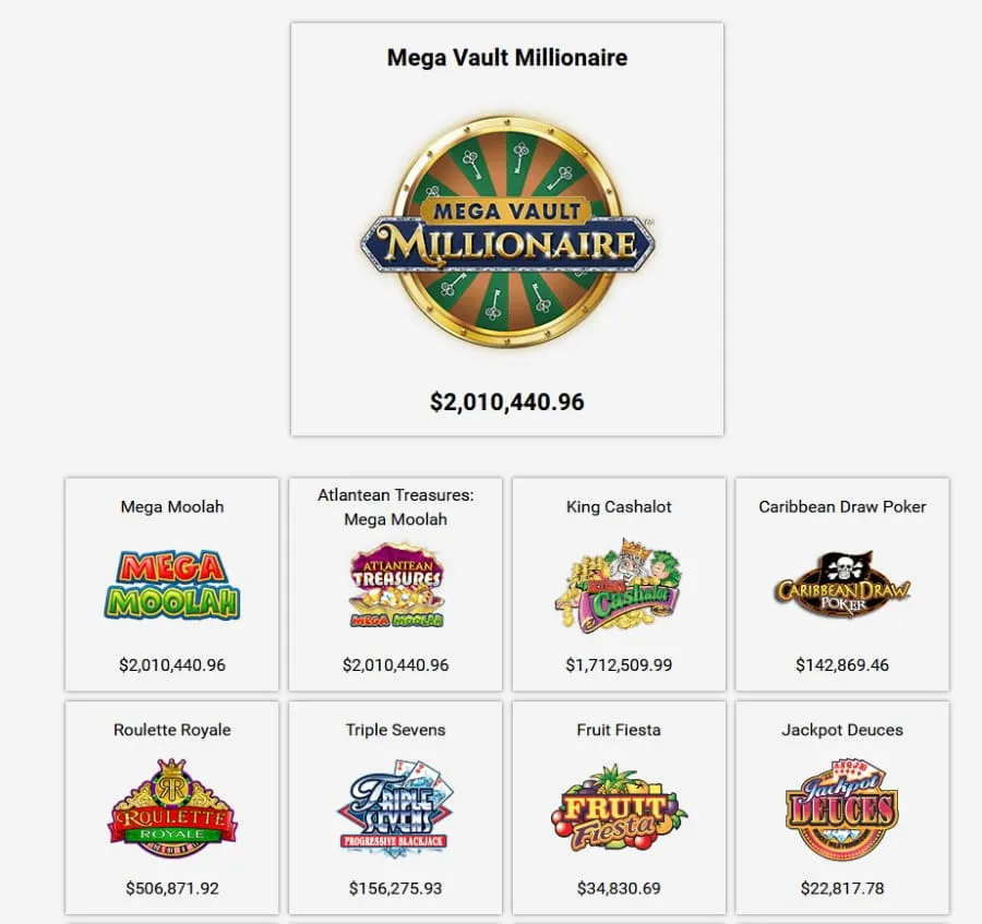 Luxury Casino jackpots