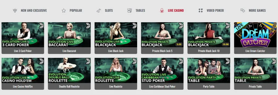 Platinum Play Casino live