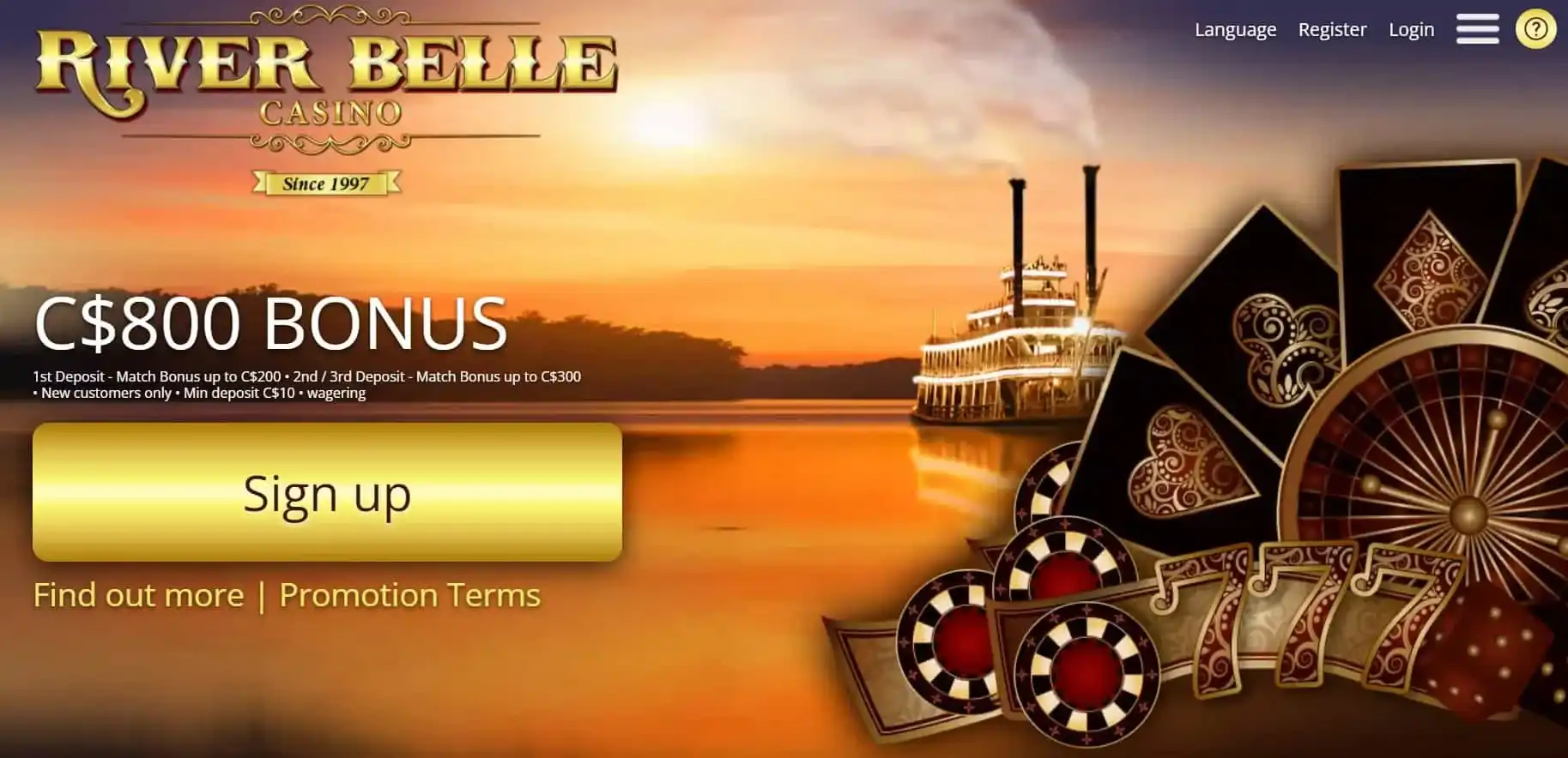 River Belle Casino main page